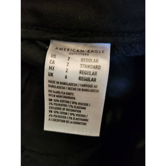 American Eagle Size 2 Regular Next Level Stretch Hi Rise Jegging Crop Black - Picture 5 of 5